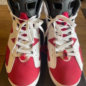 Jordan 6 carmines lightly worn